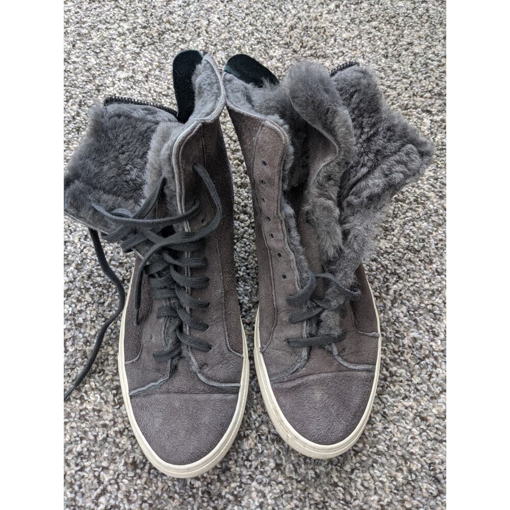 Common Projects High Suede Tournament High Top Sneakers Womens Sz 38 Gray Italy